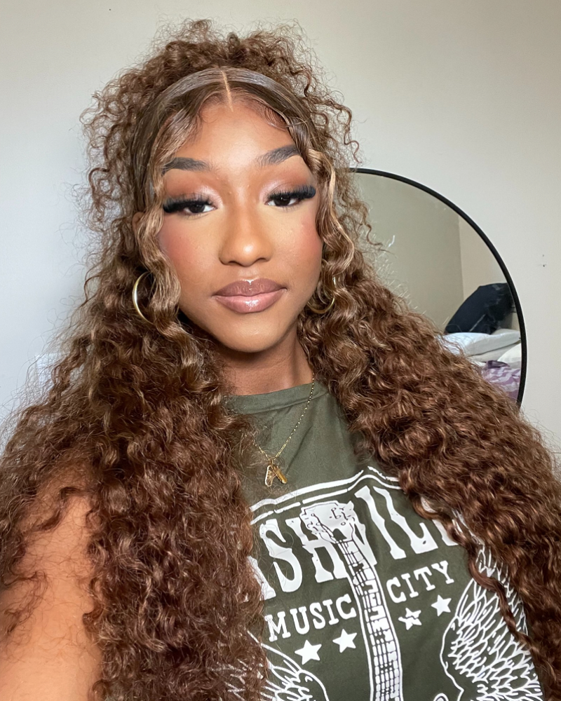 #4/27 Highlight Highlighted Color Water Wave Wig - 6x5/13x4 HD Lace Frontal Human Hair