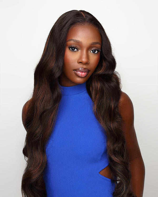  ZIP&Mix-All Wigs | Body Wave Natural Black Glueless 6x5 Pre-Cut Lace Wig With Optional Replaceable Tops